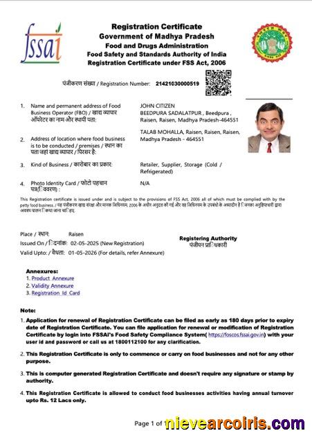 India Madhya Pradesh registration certificate 